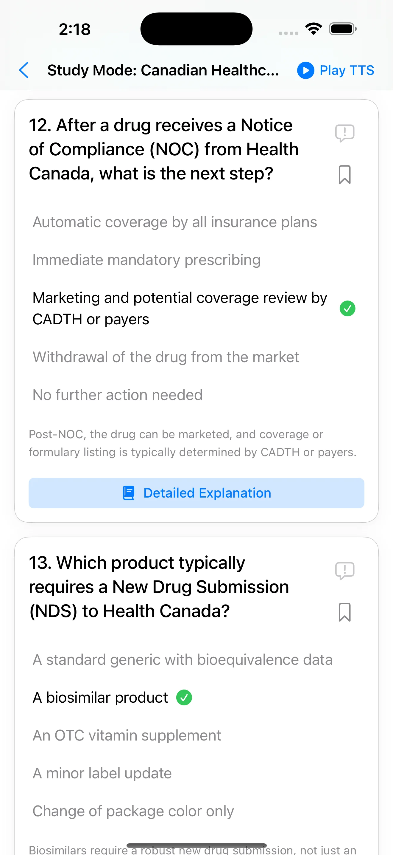 PEBC Evaluating Exam learning interface with study modes and progress tracking for international pharmacy graduates