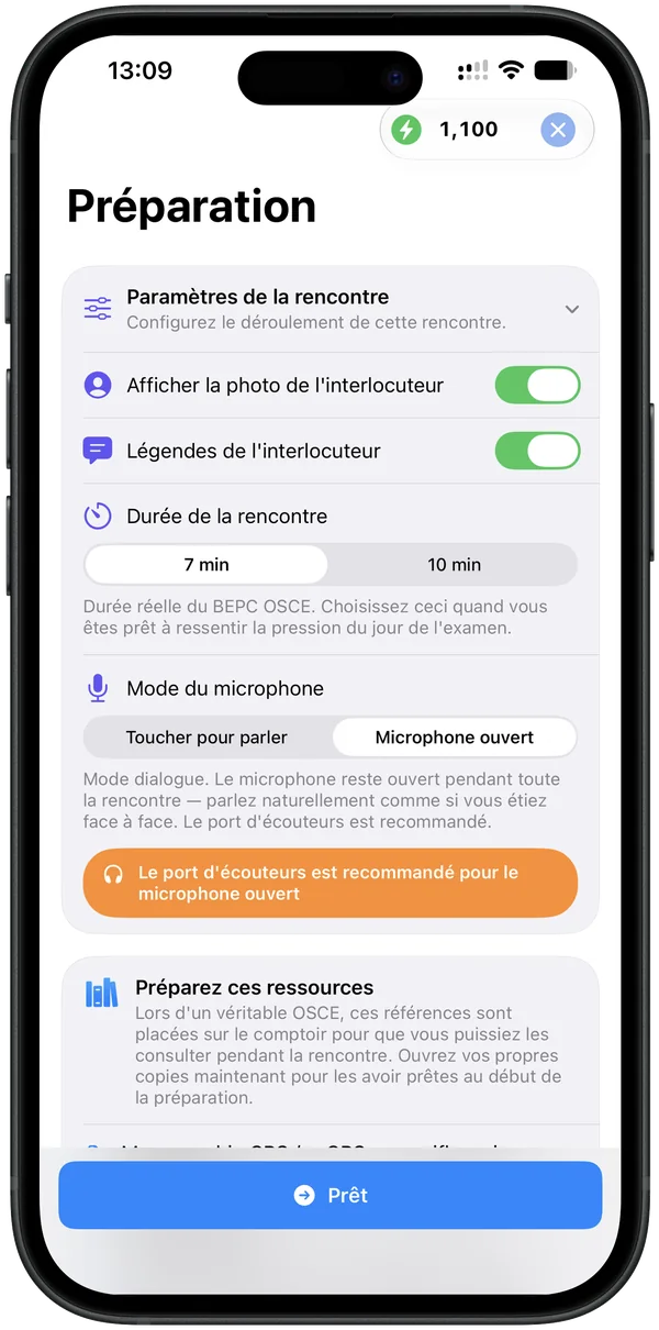 Réglages de la rencontre OSCE